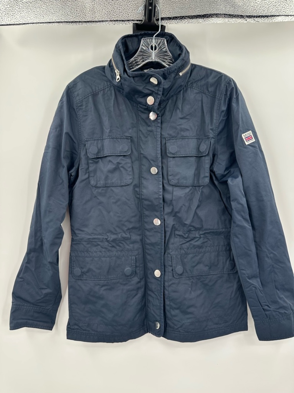 Mini Cooper Women’s Jacket Blue‎ Full Zip Button Hooded Size Medium